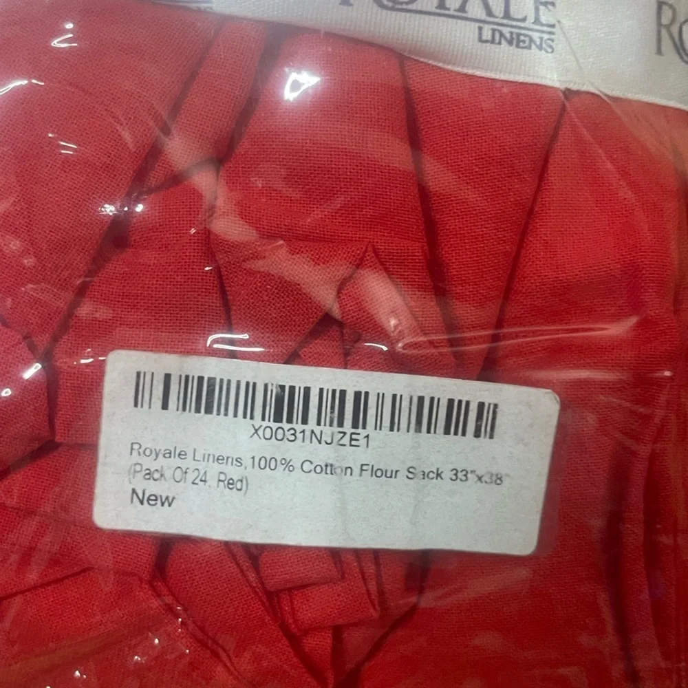 24 Pack ROYALE LINENS Flour Sack Dish Towels RED 33X 38